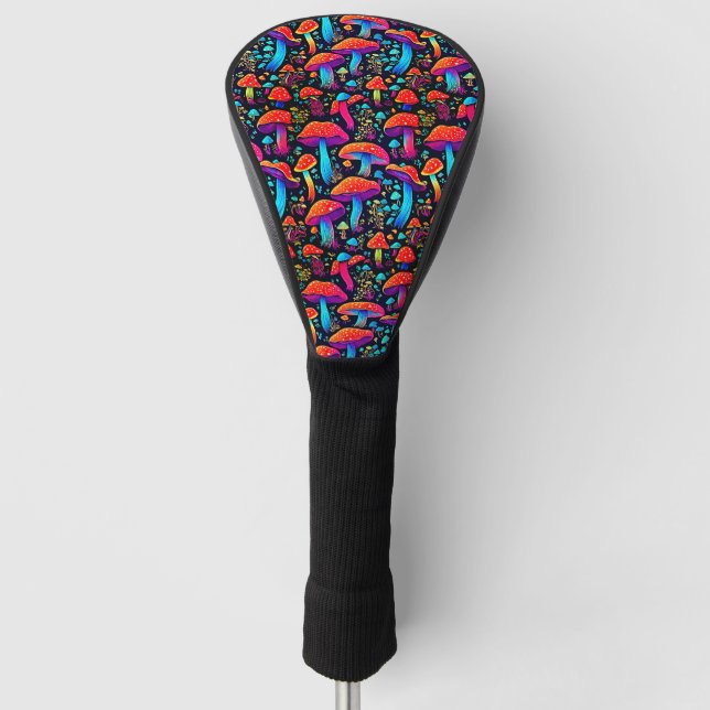 Groovy Mushrooms Pattern Golf Head Cover (Front)