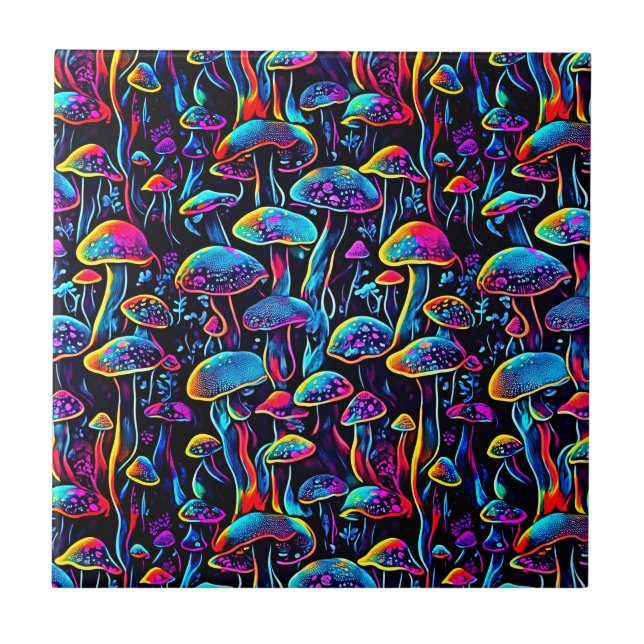 Groovy Mushrooms Pattern Tile (Front)