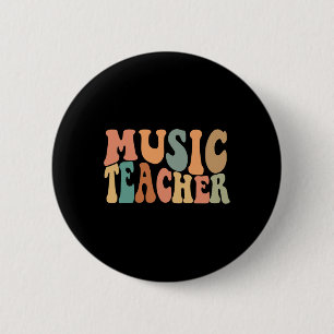 Groovy Music Teacher Cute Back to School Supplies 6 Cm Round Badge
