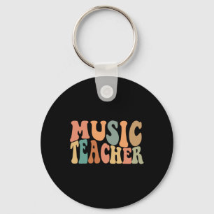 Groovy Music Teacher Cute Back to School Supplies  Key Ring