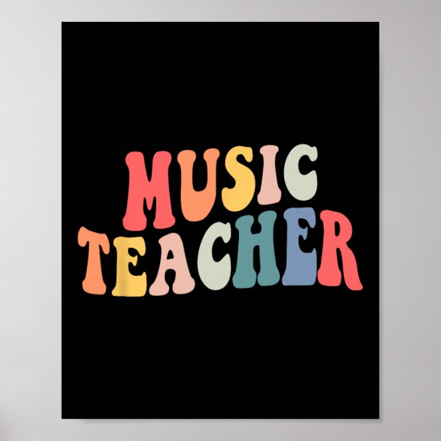 Groovy Music Teacher Team  Teacher Back To School  Poster (Front)