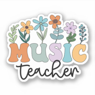 Groovy Music Teacher With Flowers Musician