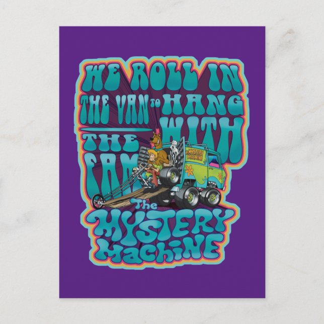 Groovy Mystery Machine Fam Graphic Postcard (Front)