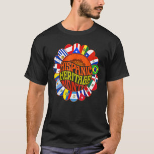 Groovy National Hispanic Heritage Month Latin Flag T-Shirt