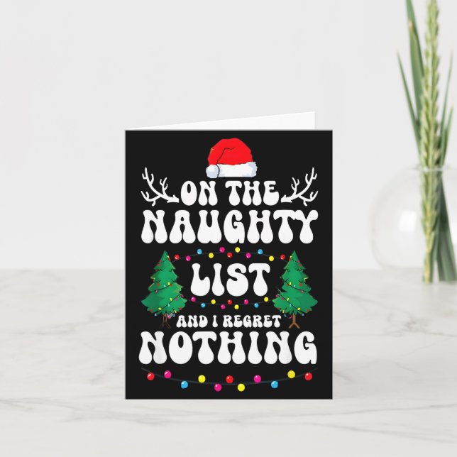 Groovy Naughty List Christmas Xmas Santa Mens Wome Card (Front)