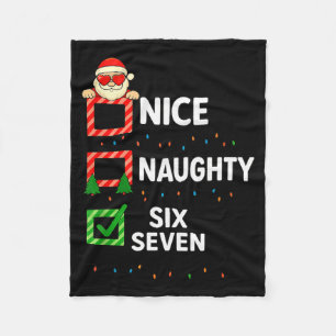 Groovy Naughty Six Seven 67 Christmas Family Xmas  Fleece Blanket