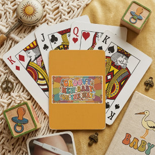 Groovy New Baby on the Way Retro Sunshine  Playing Cards