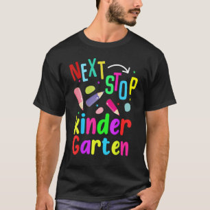 Groovy Next Stop Kindergarten Preschool Graduation T-Shirt