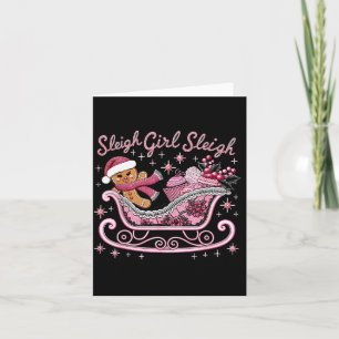 Groovy Nk Christmas Candy Sleigh Girl Gingerbread  Card