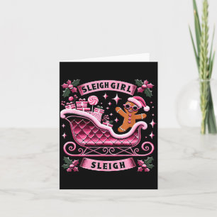 Groovy Nk Christmas Candy Sleigh Girl Gingerbread  Card