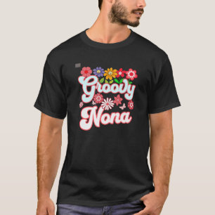 Groovy Nona Floral Hippie Retro Daisy Flower Mothe T-Shirt