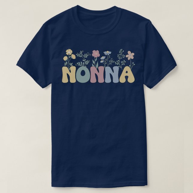 Groovy Nonna Grandmother Flowers Nonna Grandma  T-Shirt (Design Front)