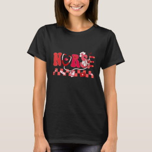Groovy Nurse Valentine's Day Vibes Hippie Nurse Li T-Shirt