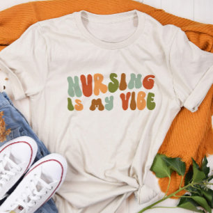 Groovy Nursing Is My Vibe, Healthcare, Nurse Tri-Blend Shirt