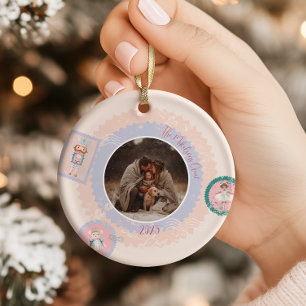 Groovy Nutcracker Retro Pastel Christmas Ceramic Tree Decoration