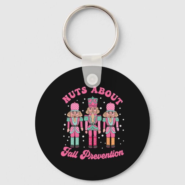 Groovy Nuts About Fall Prevention Nutcracker Merry Key Ring (Front)