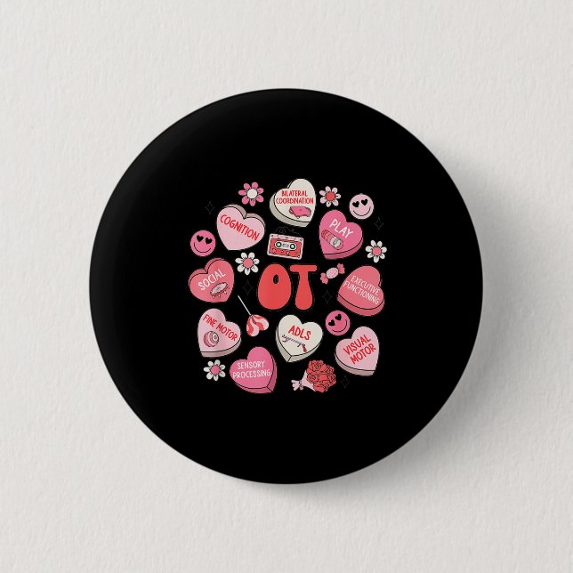 Groovy Occupational Therapy Valentine Ot Conversat 6 Cm Round Badge (Front)