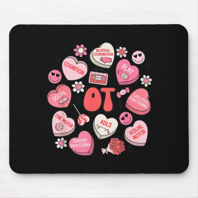 Groovy Occupational Therapy Valentine Ot Conversat Mouse Mat (Front)