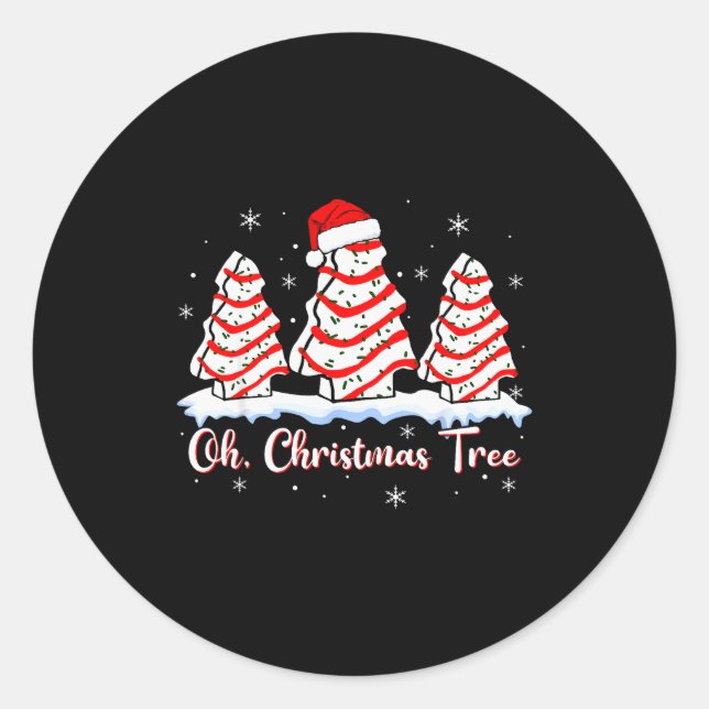 Groovy Oh Christmas Tree Cakes Debbie Beckey Jen C Classic Round Sticker (Front)