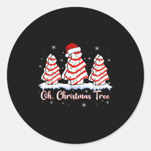 Groovy Oh Christmas Tree Cakes Debbie Beckey Jen C Classic Round Sticker