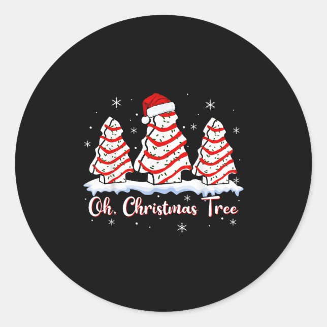 Groovy Oh Christmas Tree Cakes Debbie Beckey Jen C Classic Round Sticker (Front)
