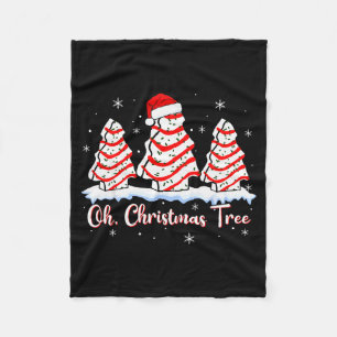 Groovy Oh Christmas Tree Cakes Debbie Beckey Jen C Fleece Blanket