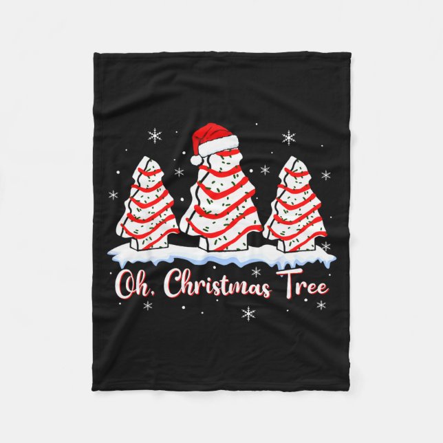 Groovy Oh Christmas Tree Cakes Debbie Beckey Jen C Fleece Blanket (Front)