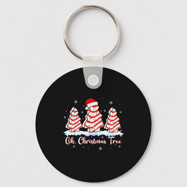 Groovy Oh Christmas Tree Cakes Debbie Beckey Jen C Key Ring (Front)