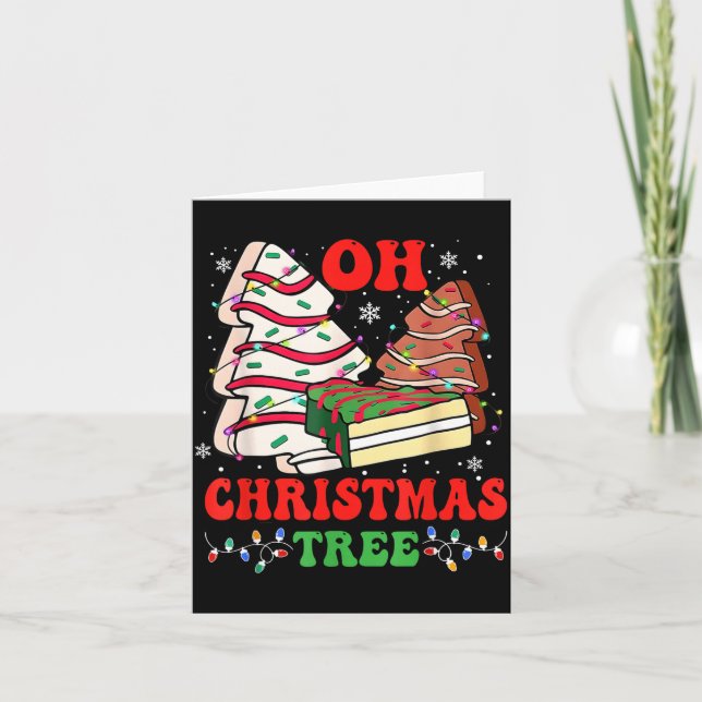 Groovy Oh Christmas Tree Cakes Debbie Becky Jen Ca Card (Front)