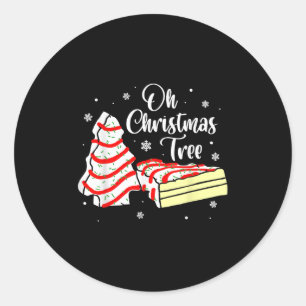 Groovy Oh Christmas Tree Cakes Debbie Becky Jen Ca Classic Round Sticker