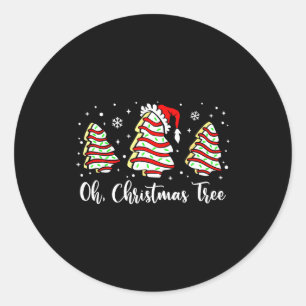 Groovy Oh Christmas Tree Cakes Debbie Becky Jen Ca Classic Round Sticker