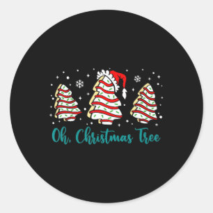Groovy Oh Christmas Tree Cakes Debbie Becky Jen Ca Classic Round Sticker