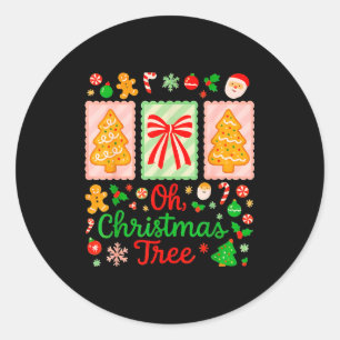 Groovy Oh Christmas Tree Cakes Debbie Becky Jen Ca Classic Round Sticker