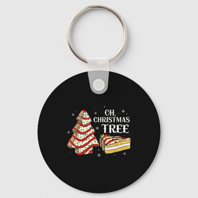 Groovy Oh Christmas Tree Cakes Debbie Becky Jen Ca Key Ring (Front)