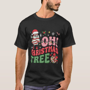 Groovy Oh Christmas Tree Cakes Funny Xmas Cake Lov T-Shirt