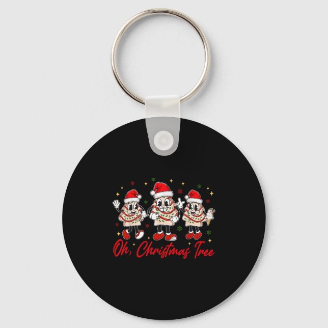 Groovy Oh Christmas Tree Cakes Funny Xmas Men Wome Key Ring (Front)