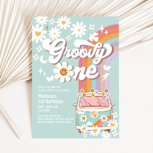 Groovy ONE 1st Birthday Invite Hippie 1st Birthday