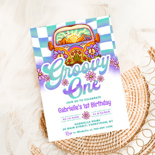 Groovy One 1st Birthday Party Boho Floral Daisy Invitation