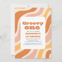 Groovy one 1st Birthday Retro colourful