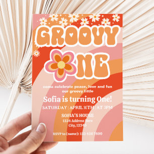 Groovy One Birthday Invitation