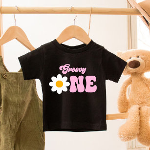 Groovy ONE Daisy 1st First Birthday Baby T-Shirt