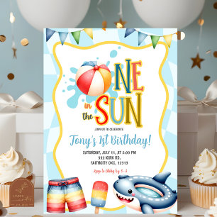 Groovy One in the sun Pool Party Invitation