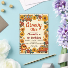 Groovy One Lion Birthday Retro 70s First Birthday
