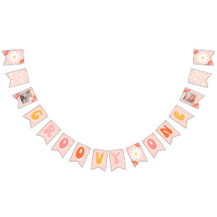 Groovy One Party Bunting Banner