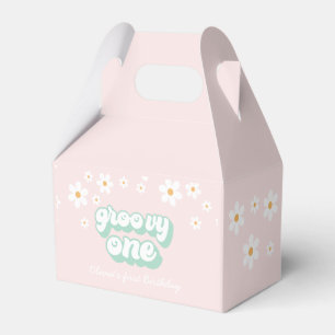 Groovy One Pink Daisy Favour Box
