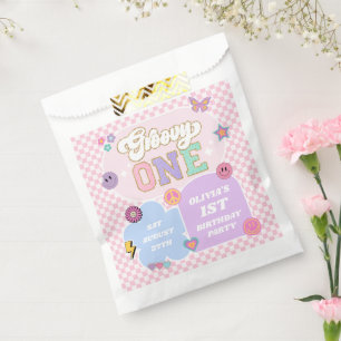 Groovy One Preppy Patch 1st Birthday Party Favour Bags
