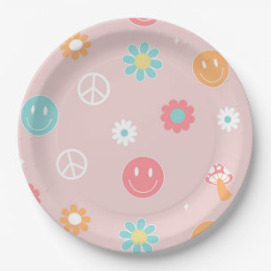 Groovy One Retro Boho Birthday Party Paper Plates