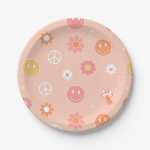 Groovy One Retro Boho Birthday Party Paper Plates