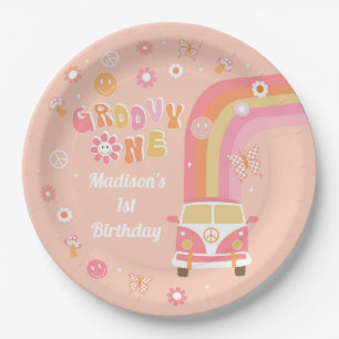 Groovy One Retro Boho Birthday Party Paper Plates
