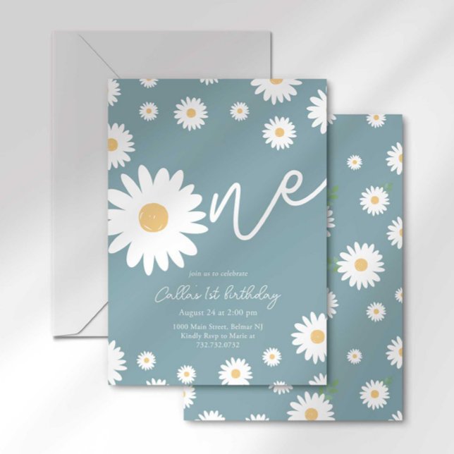 Groovy One Retro Daisy Boho First Birthday Invitation (Creator Uploaded)